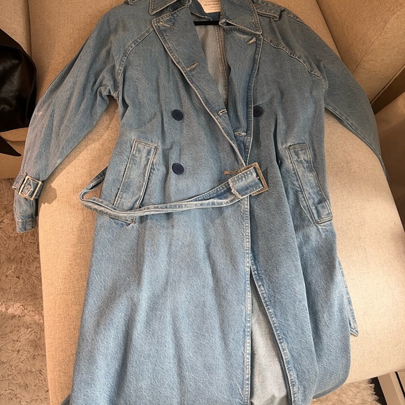 Stradivarius denim trench coat size S - Picture 11 of 12